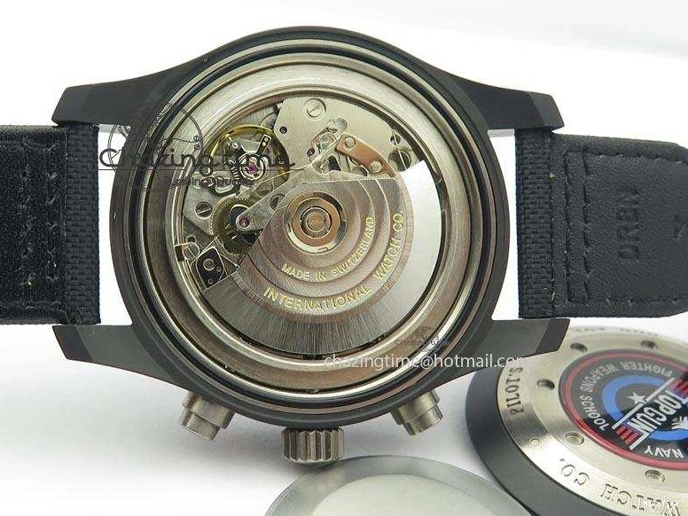 MIROTIME 0321 EasyCare Pilot Chrono IW388001 Real Ceramic ZF 1:1 Best Edition On Black Nylon Strap A 7279